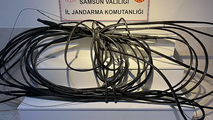 Bafra'da kablo hırsızına jandarmadan suçüstü operasyon!