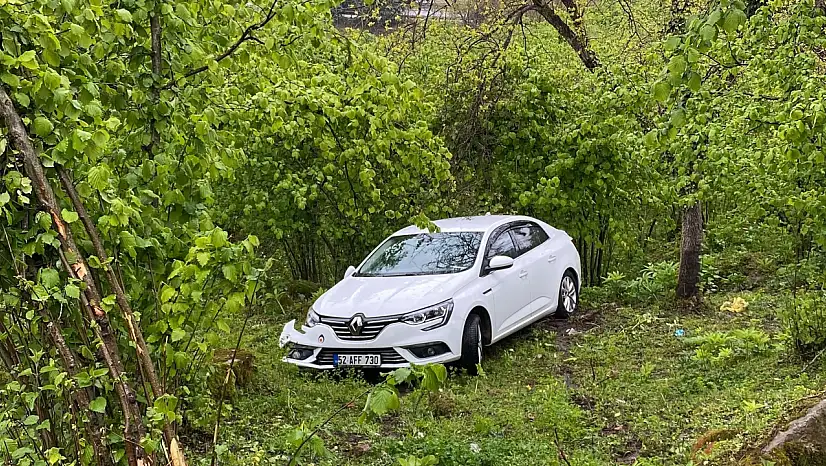 Ordu'da fındık bahçesine uçan otomobilde mucize kurtuluş!